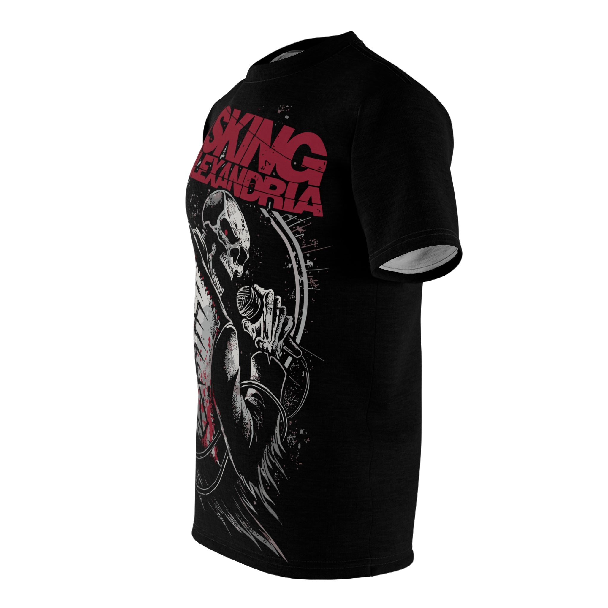 Metal- Asking Alexandria Skull Shield Tee — Metal Band Graphic T-Shirt