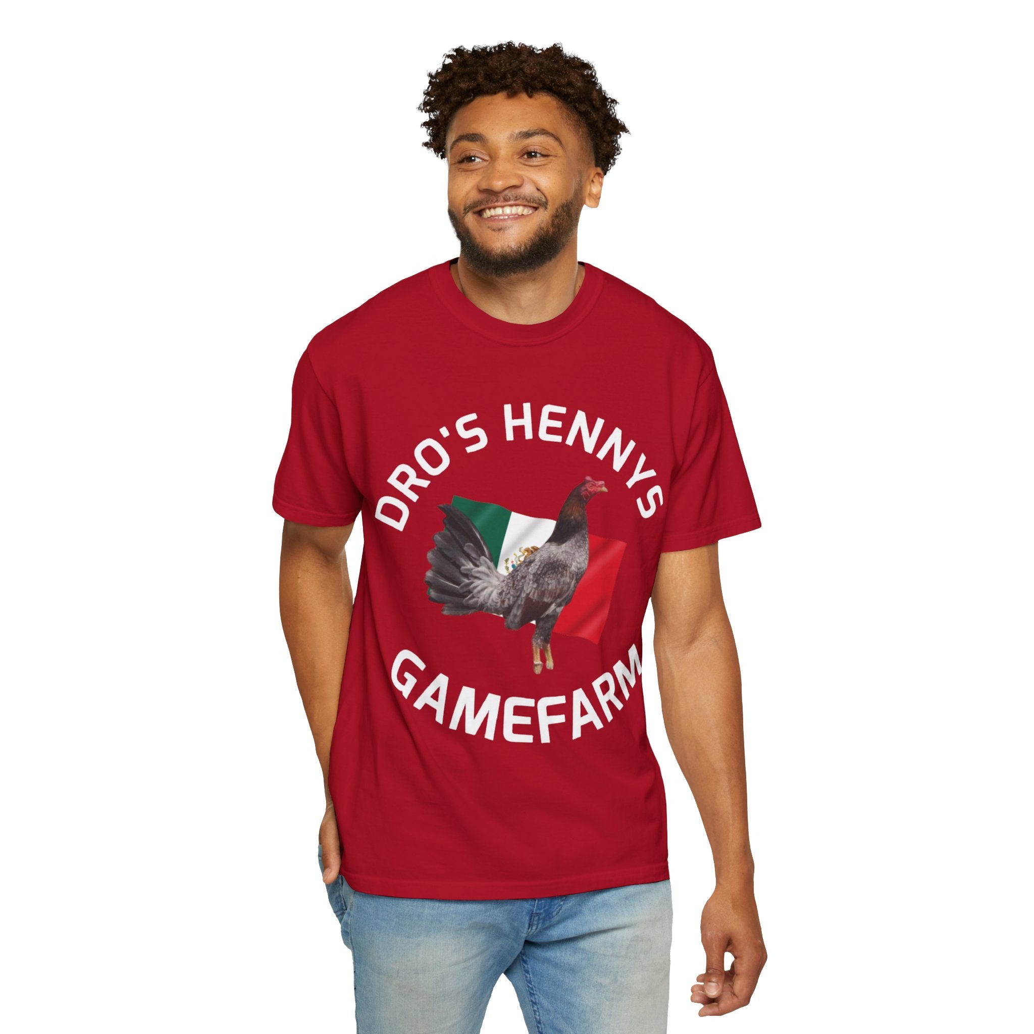 Henny- Gamefarm Rooster T-Shirt — "Dro's Henny's Gamefarm" Poultry Farm Tee
