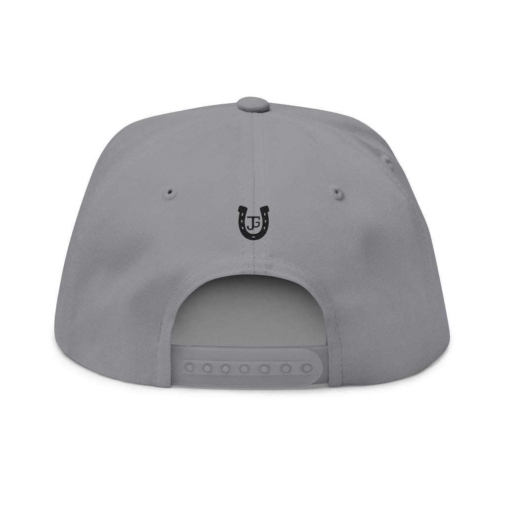 JG-Embroidered Horseshoe Flat Bill Cap — Lucky Initials Snapback