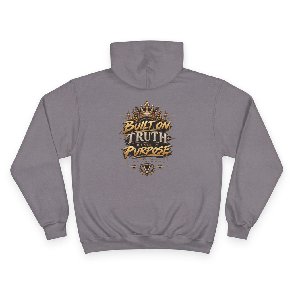 Verité -Champion Hoodie — "Built on Truth & Purpose" White Pullover