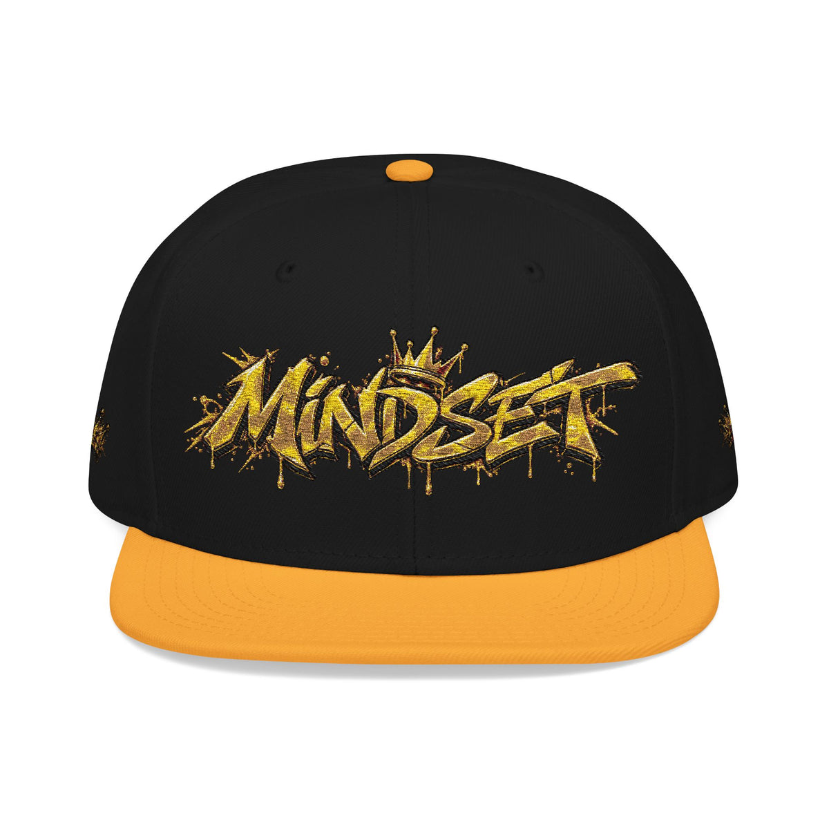 Hat-Embroidered Gold Graffiti Snapback Hat