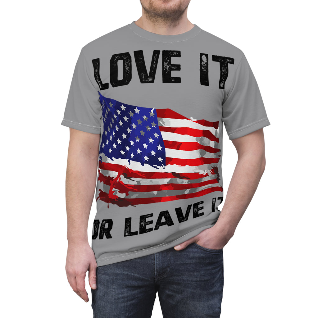America-T-Shirt — "Love It or Leave It" American Flag Patriotic Tee
