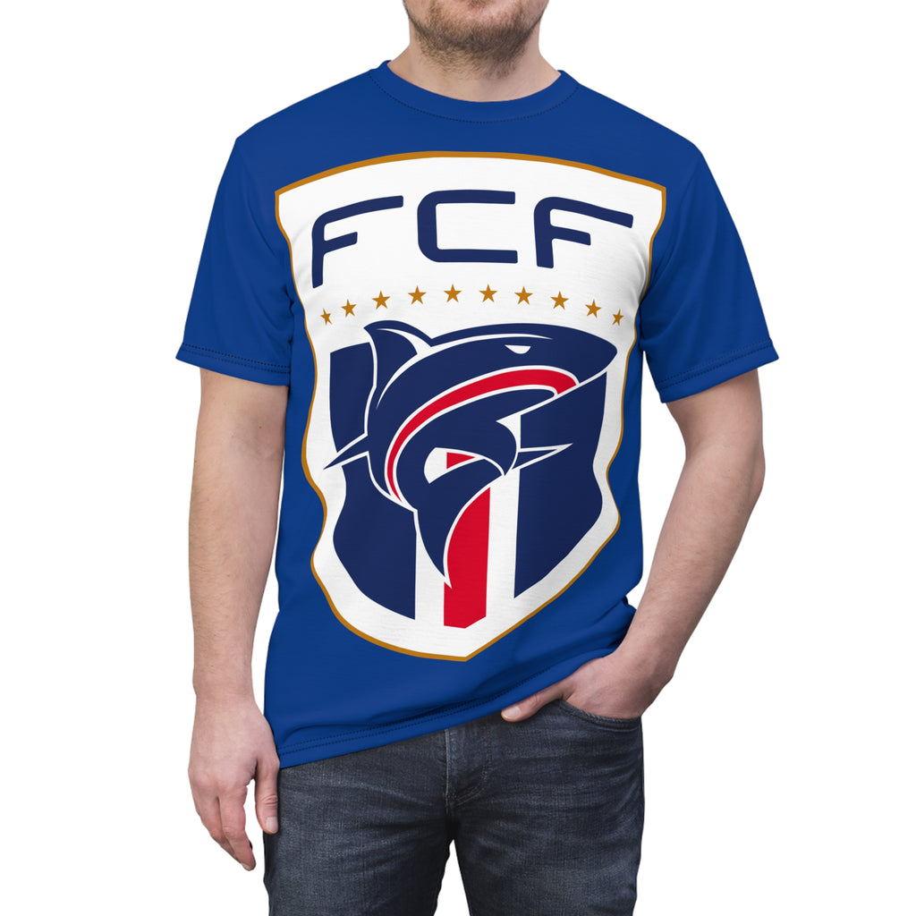 Team-FCF Shield T-Shirt — All-Over Print Team Crest Tee