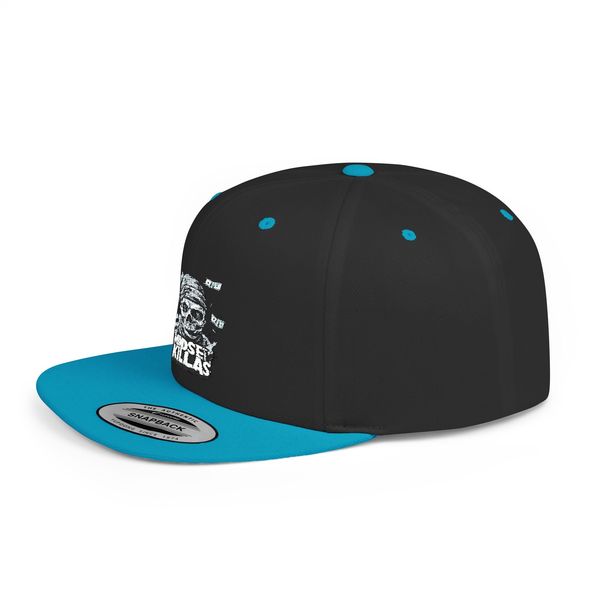 Mindset-Snapback Hat — "Kille" Skull Graphic Flat Bill Cap