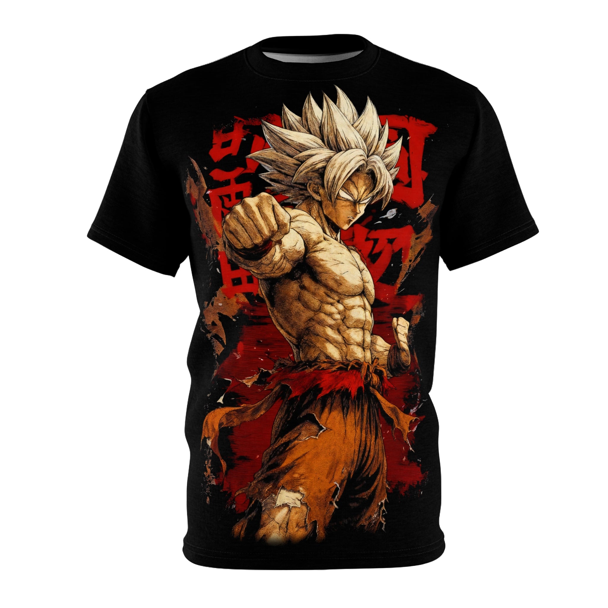 Dragon- Fighter Graphic Tee - Muscular Warrior Punch Design
