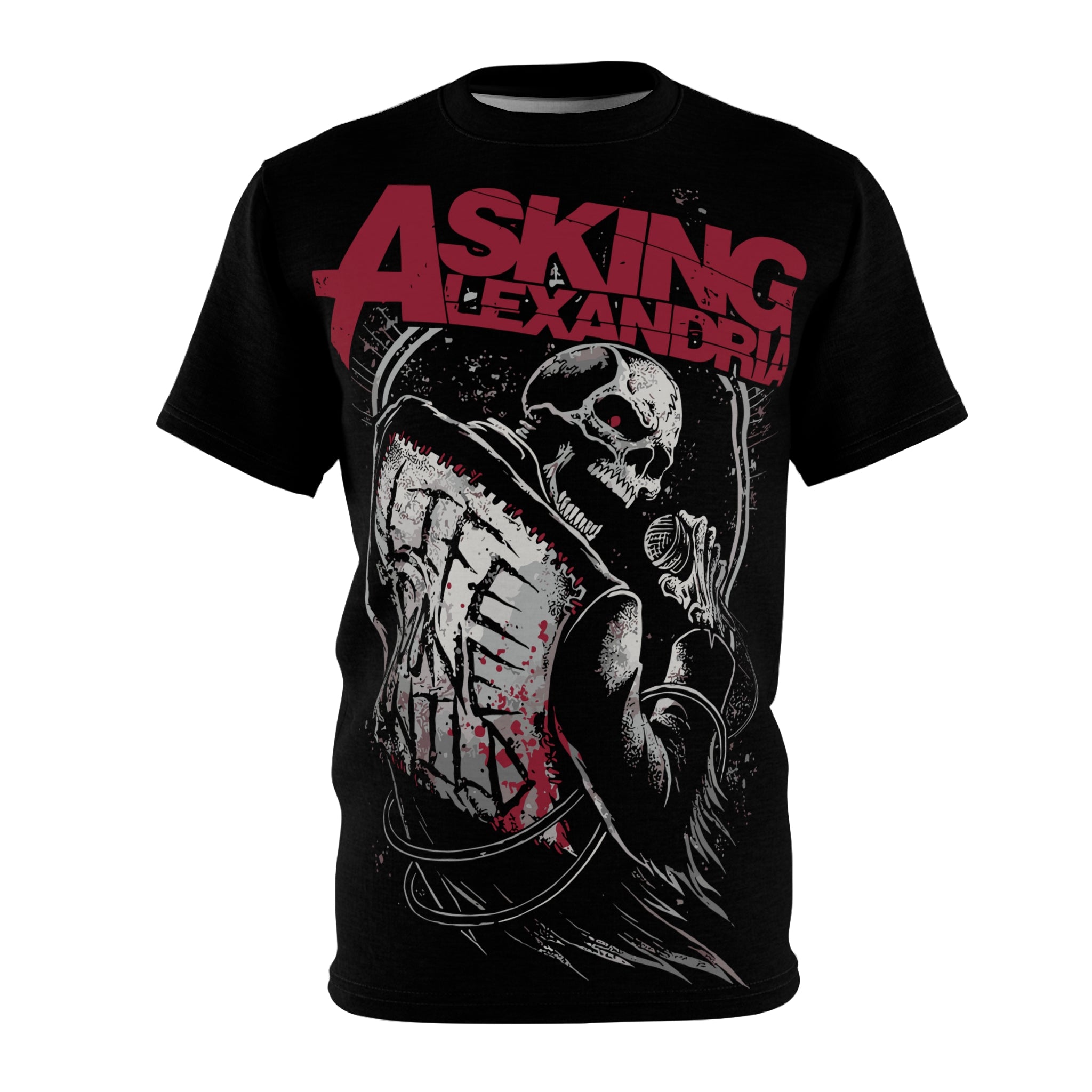 Metal- Asking Alexandria Skull Shield Tee — Metal Band Graphic T-Shirt