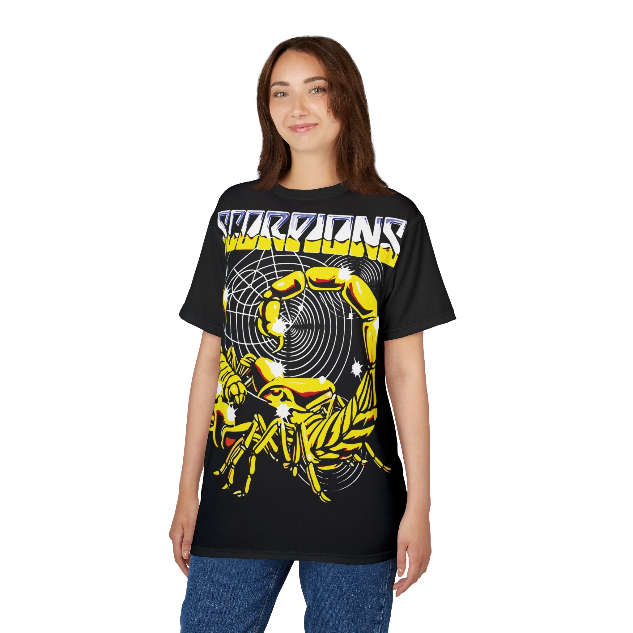 Metal- Graphic Tee – Yellow  Spiral Band Shirt