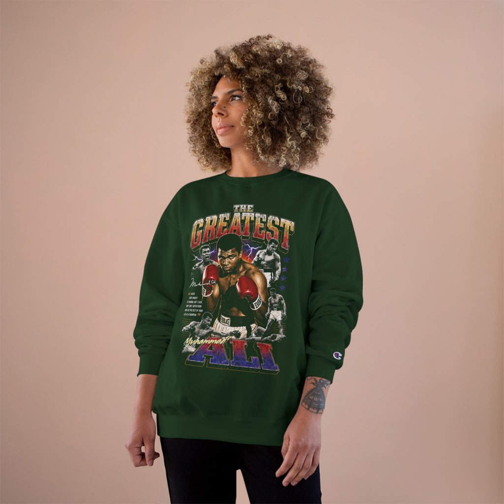 Retro Champion Tribute-Graphic Sweatshirt - Vintage Boxing Tribute