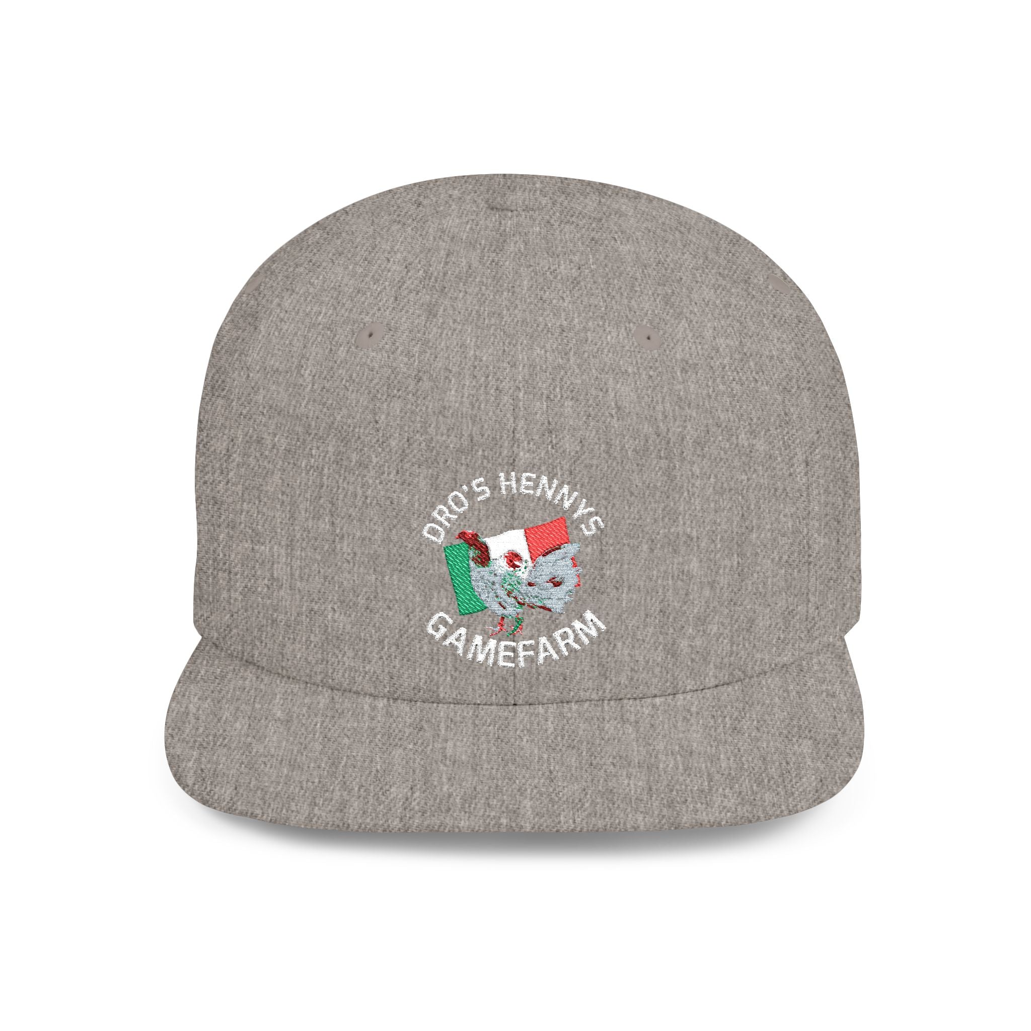 Henny- Flat Bill Snapback Hat — Dro's Henny's Gamefarm Logo Cap