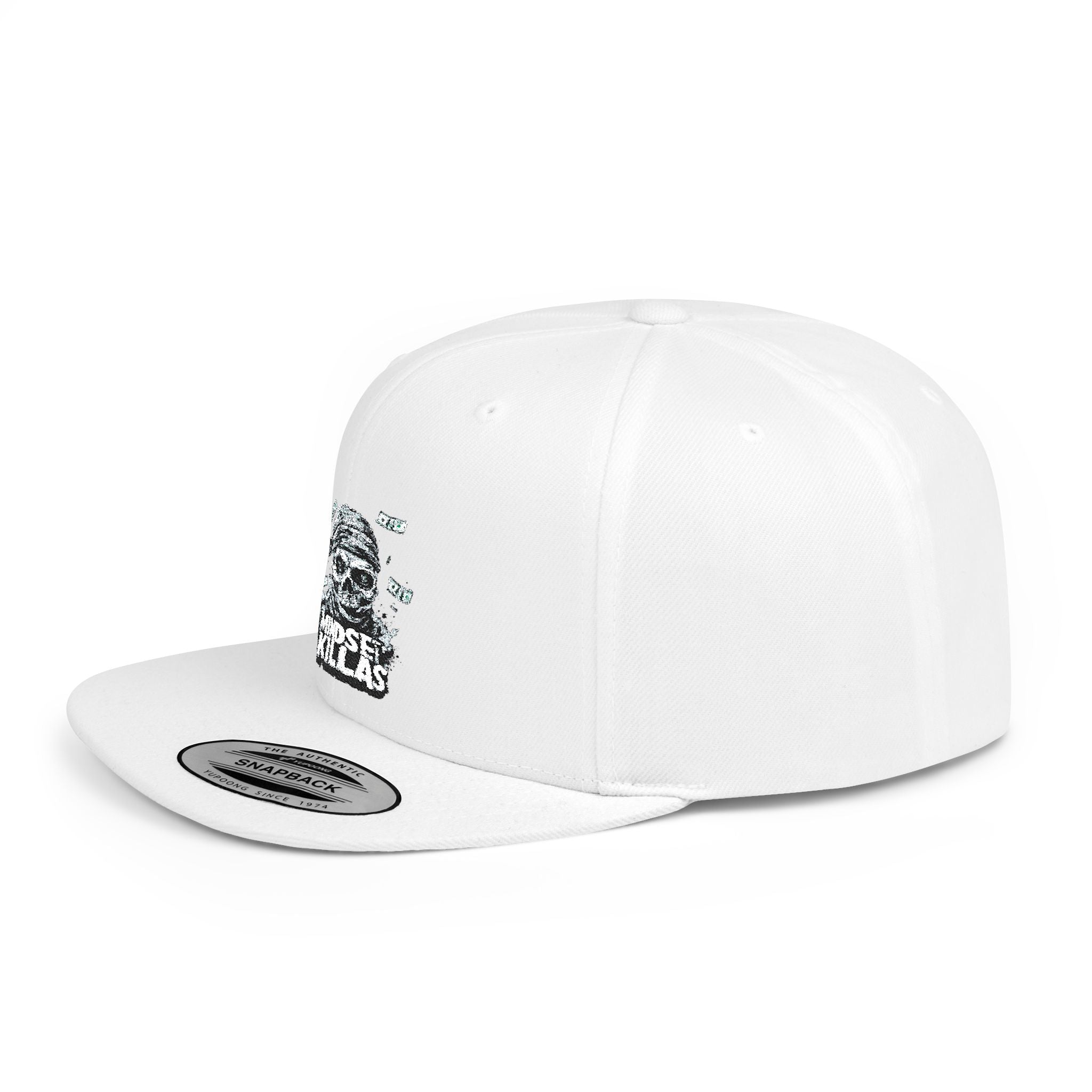 Mindset-Snapback Hat — "Kille" Skull Graphic Flat Bill Cap