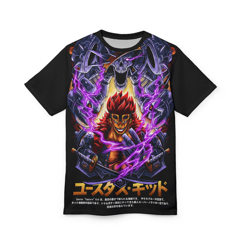 Anime- Demonic Warrior Graphic Tee — Japanese Text All-Over Print