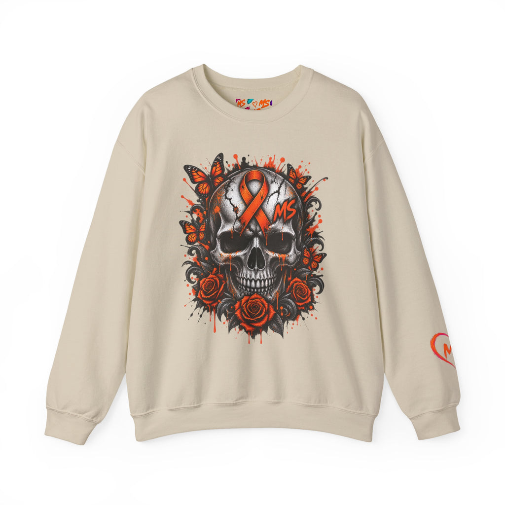 MS- Awareness Skull Crewneck Sweatshirt — "My Lesions Don’t Define Me"