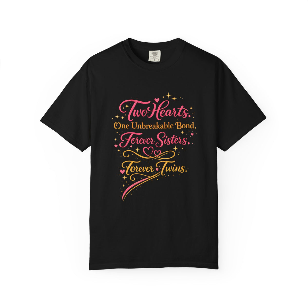 Tiff-Twins Forever T-Shirt — “Two Hearts, One Unbreakable Bond” Sister Twin Tee