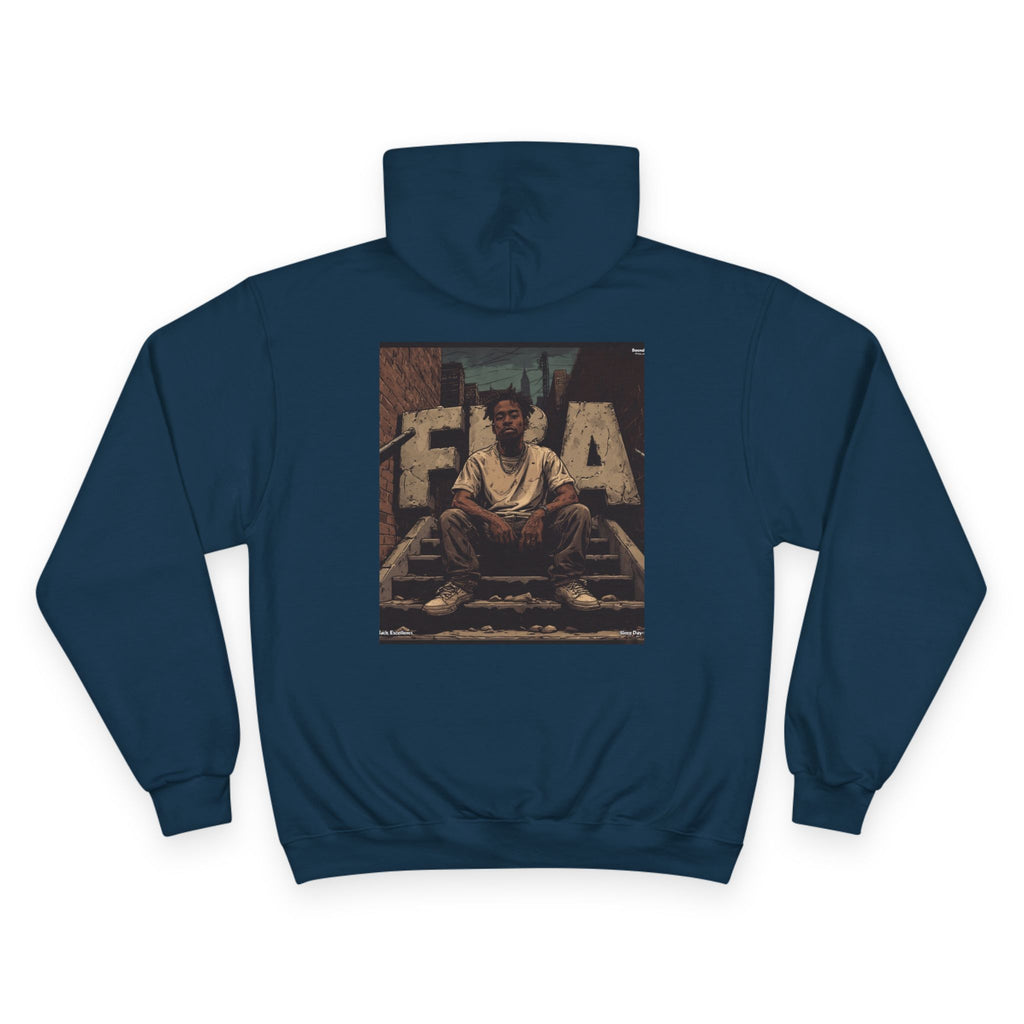 FBA- Graphic Hoodie – Vintage Shield Logo & Back Photo Print