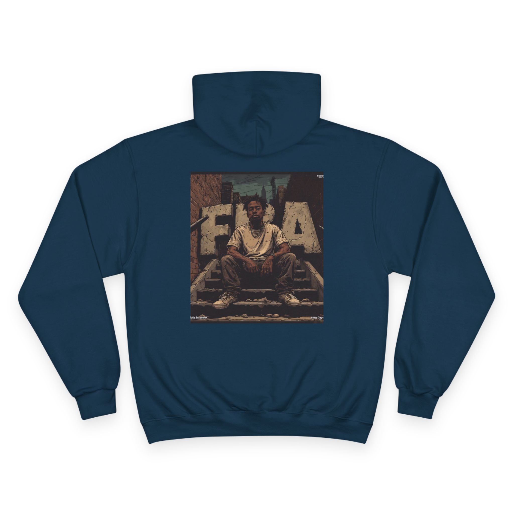 FBA- Graphic Hoodie – Vintage Shield Logo & Back Photo Print