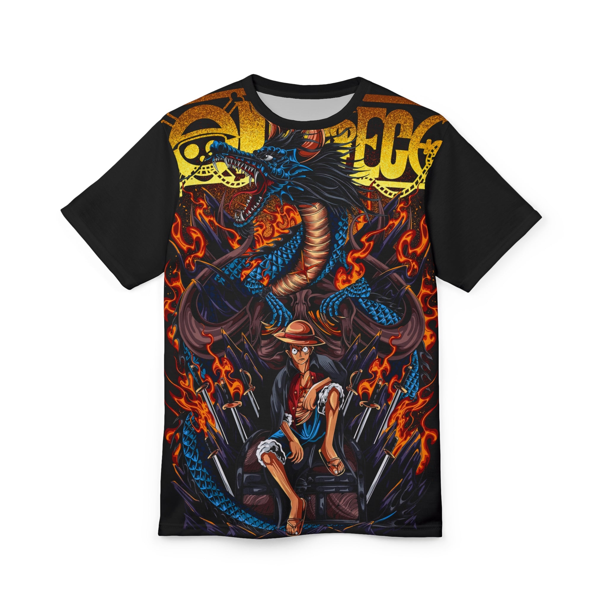 Anime-Dragon & Pirate Graphic Tee — Bold Anime-Inspired All-Over Print