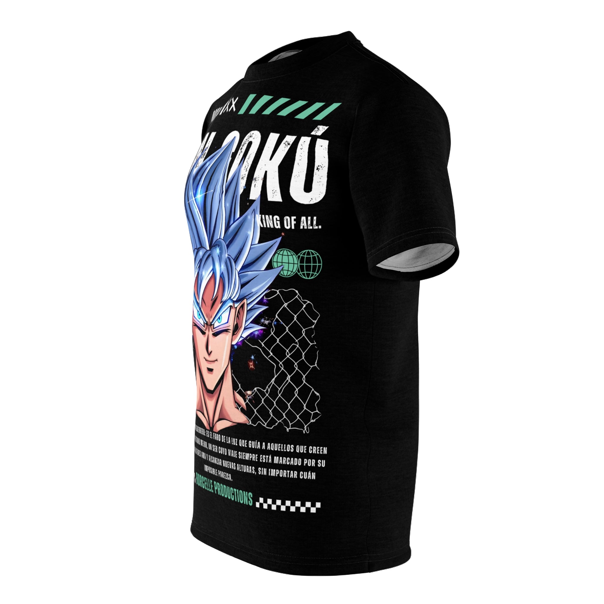 Dragon-Son Goku Blue Hair Anime Tee — Super Saiyan God Inspired Graphic T-Shirt
