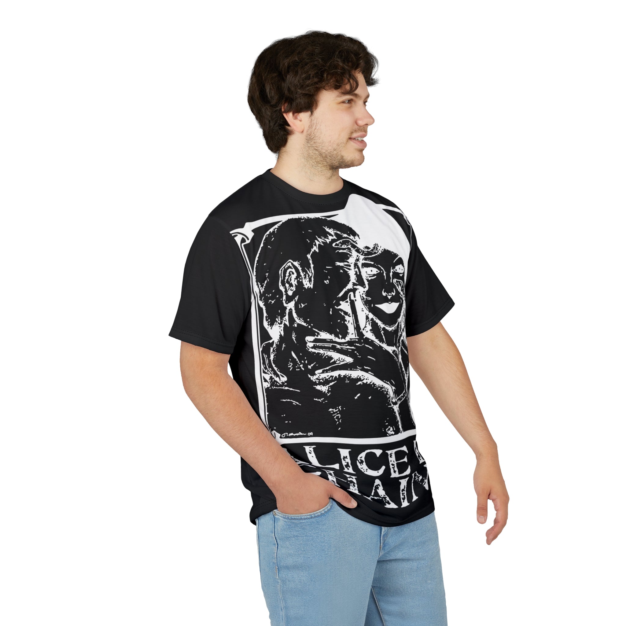 Metal- Alice in Chains Grunge Band T-Shirt – Black All-Over Print Tee