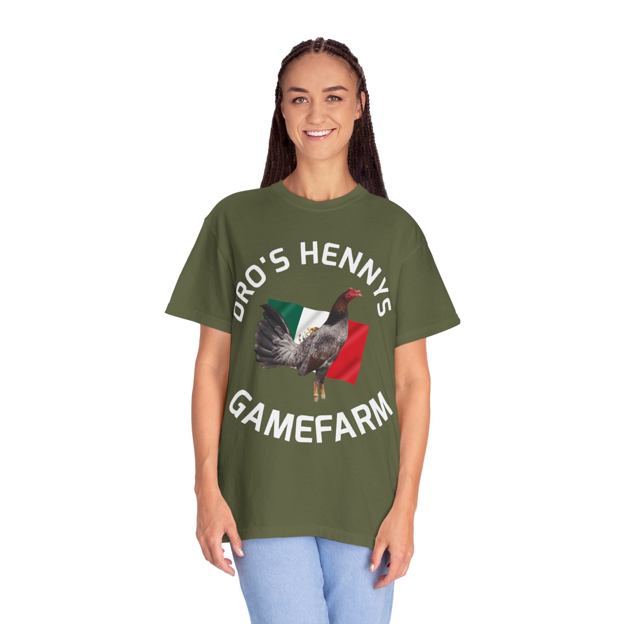 Henny- Gamefarm Rooster T-Shirt — "Dro's Henny's Gamefarm" Poultry Farm Tee