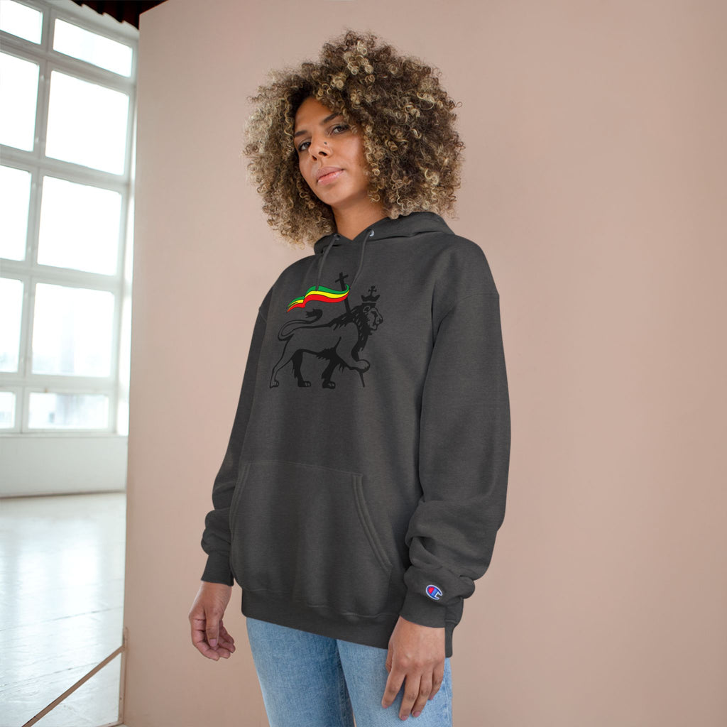 Variety-Rastafarian Lion Hoodie — Lion of Judah Design with Rasta Flag & YHWH Back Print