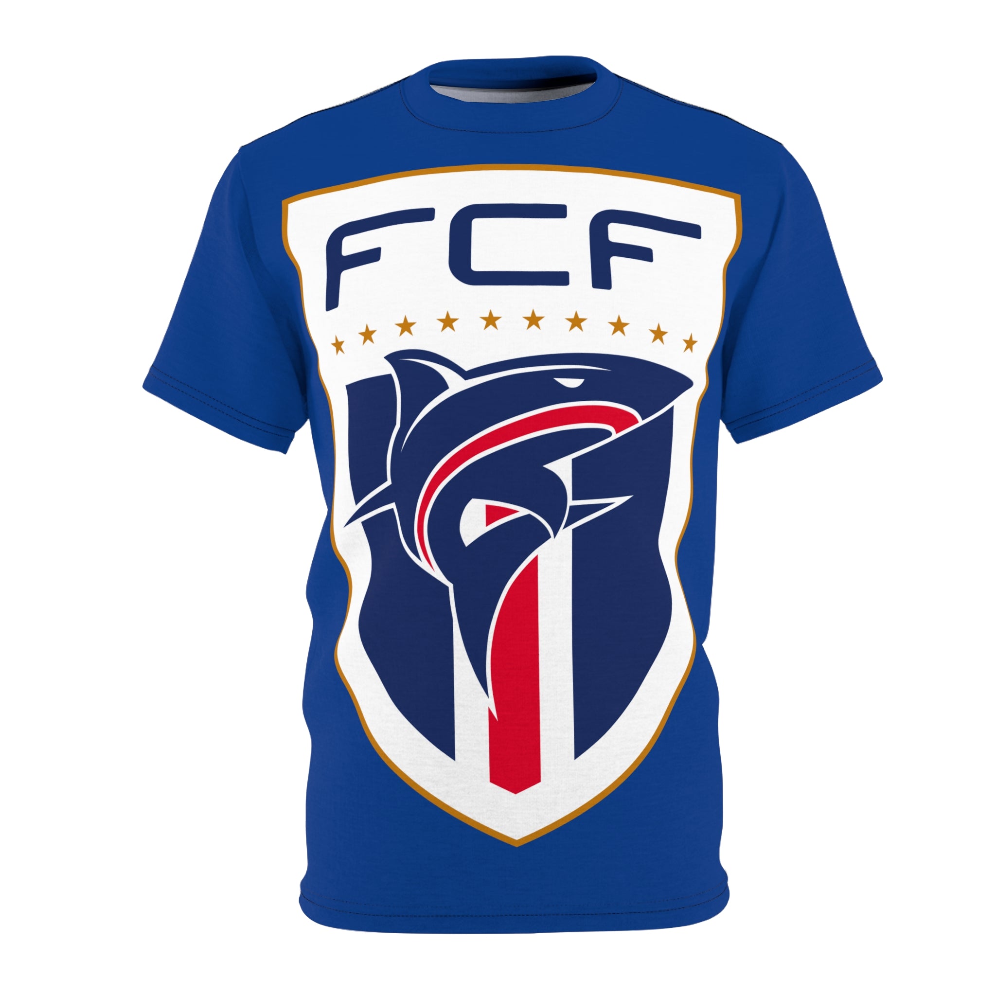 Team-FCF Shield T-Shirt — All-Over Print Team Crest Tee