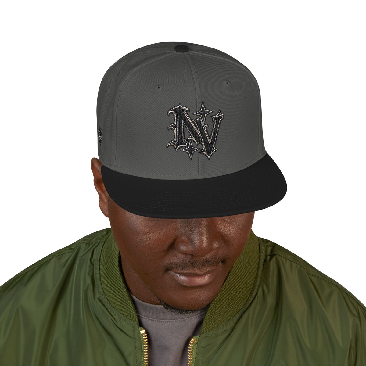 Hat-Embroidered V Diamond Snapback Hat — Streetwear Baseball Cap