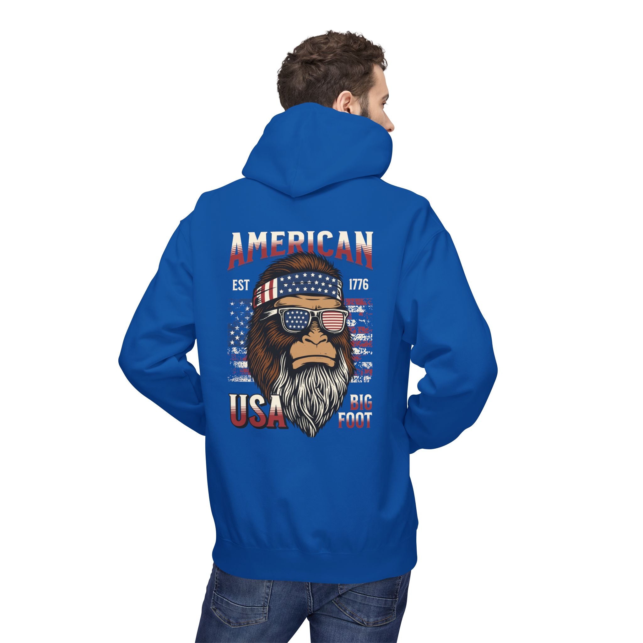 Ant-Hoodie - "God Bless America" Patriotic Ape Graphic USA Hoodie