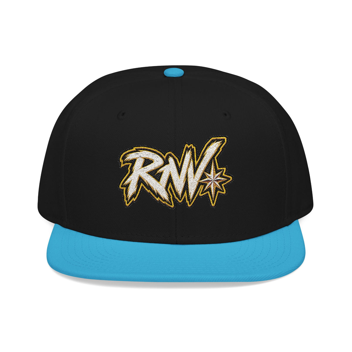 Hat-Embroidered Gold Graffiti Snapback Hat