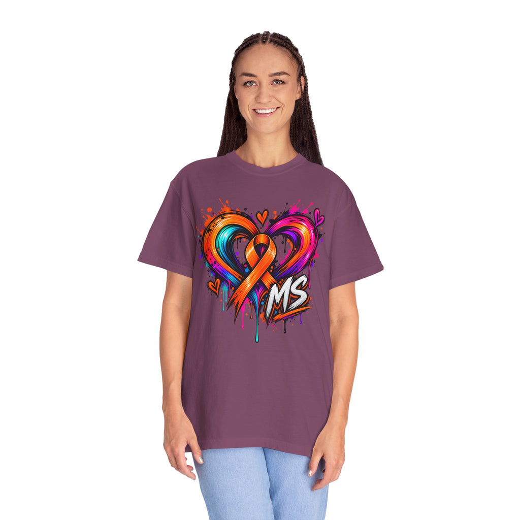 MS- Awareness Heart Ribbon T-Shirt — “Not All Wounds Are Visible” Neuropathy Support Tee