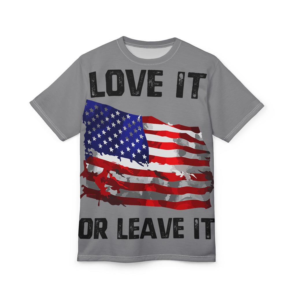 America-T-Shirt — "Love It or Leave It" American Flag Patriotic Tee