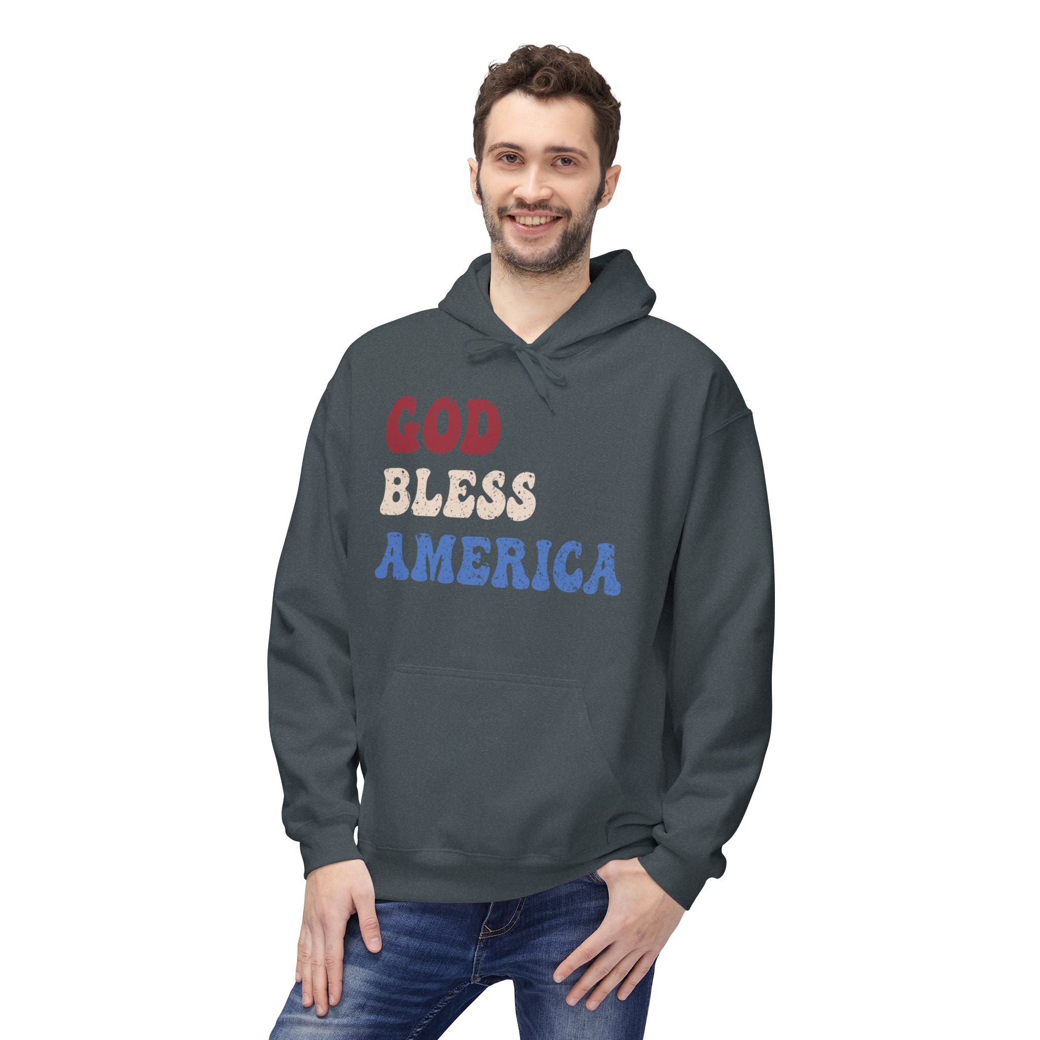 Ant-Hoodie - "God Bless America" Patriotic Ape Graphic USA Hoodie