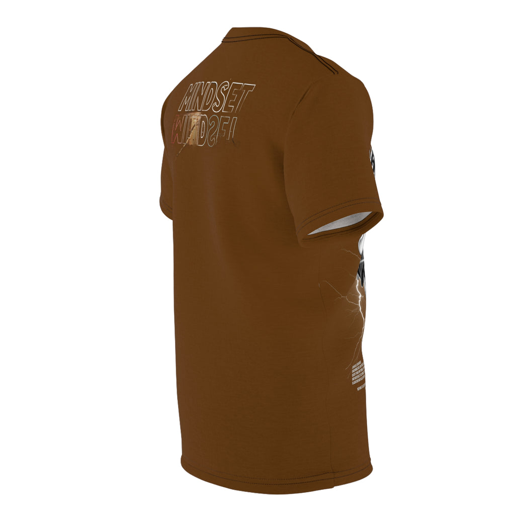 Streetwear- Underdog Triple-Headed Pitbull Tee — Graphic Brown AOP Shirt