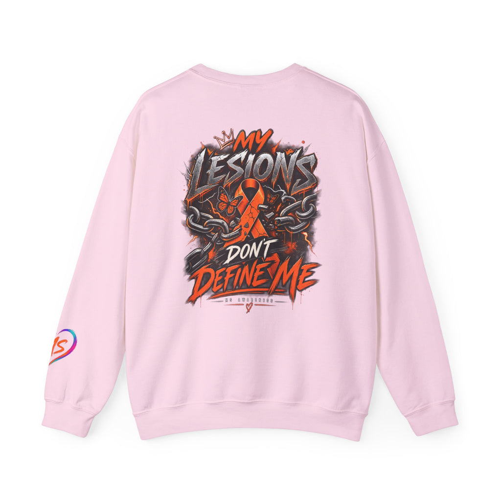 MS- Awareness Skull Crewneck Sweatshirt — "My Lesions Don’t Define Me"