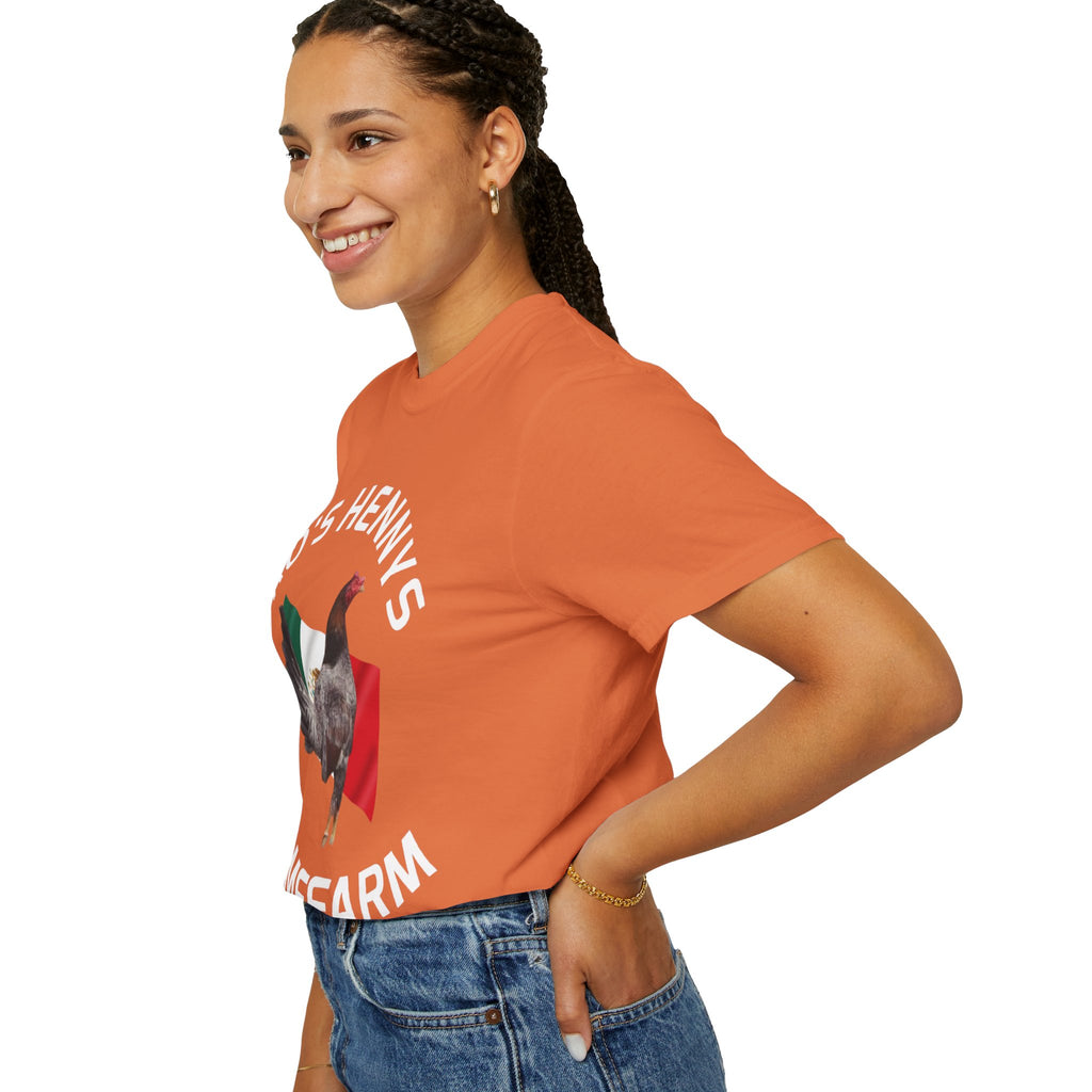 Henny- Gamefarm Rooster T-Shirt — "Dro's Henny's Gamefarm" Poultry Farm Tee