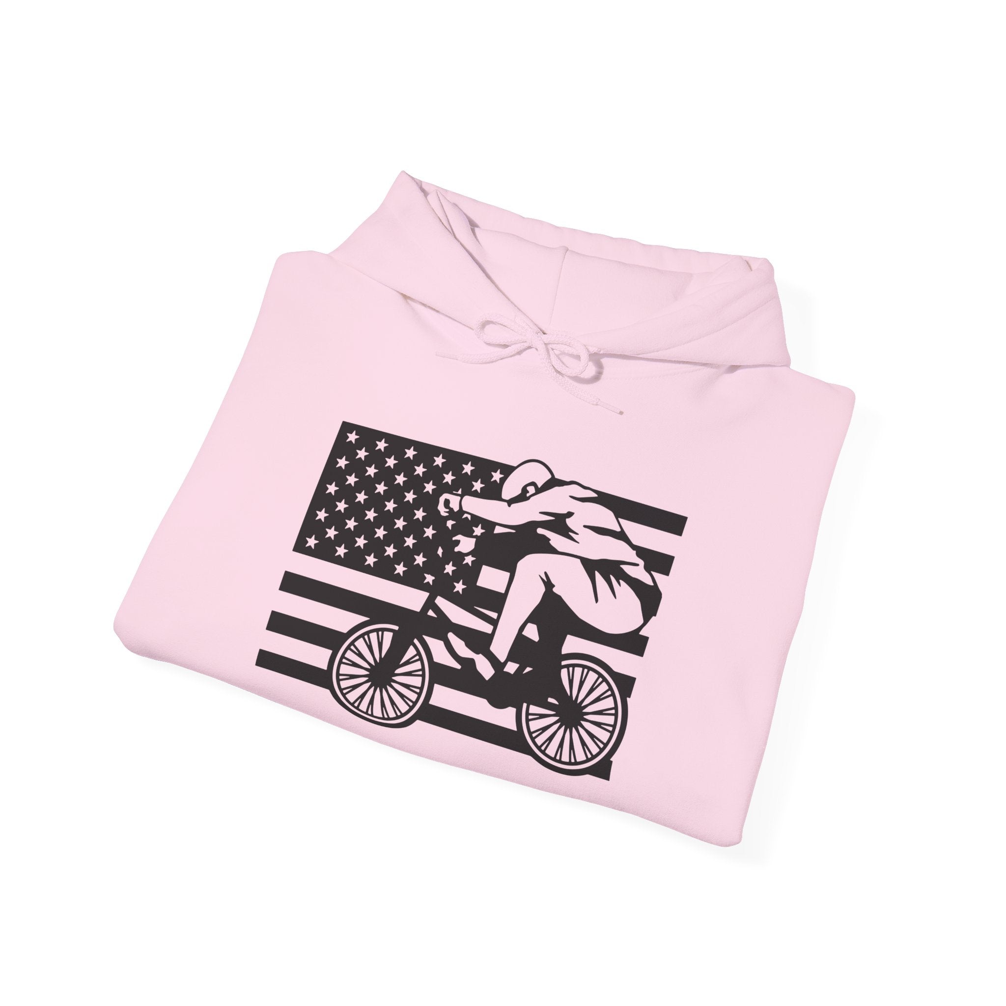 Rad-Biker American Flag Hoodie — 'Is My Bike Okay?' Graphic Hooded Sweatshirt