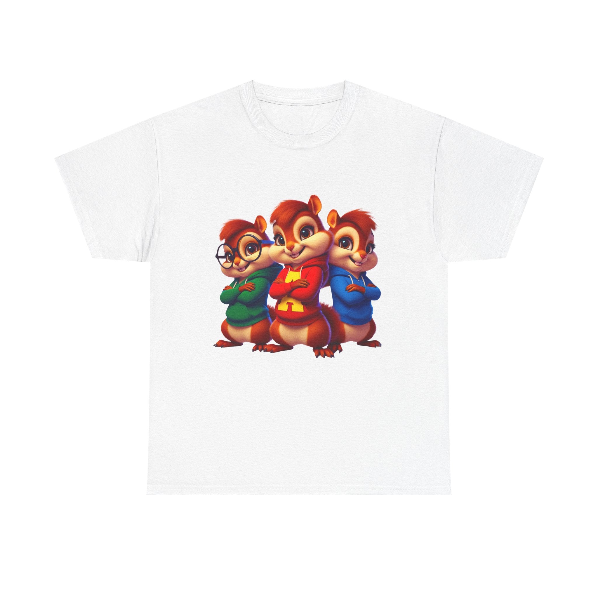 Chipmunk Trio T-Shirt — Cute Cartoon Acorn Friends Tee