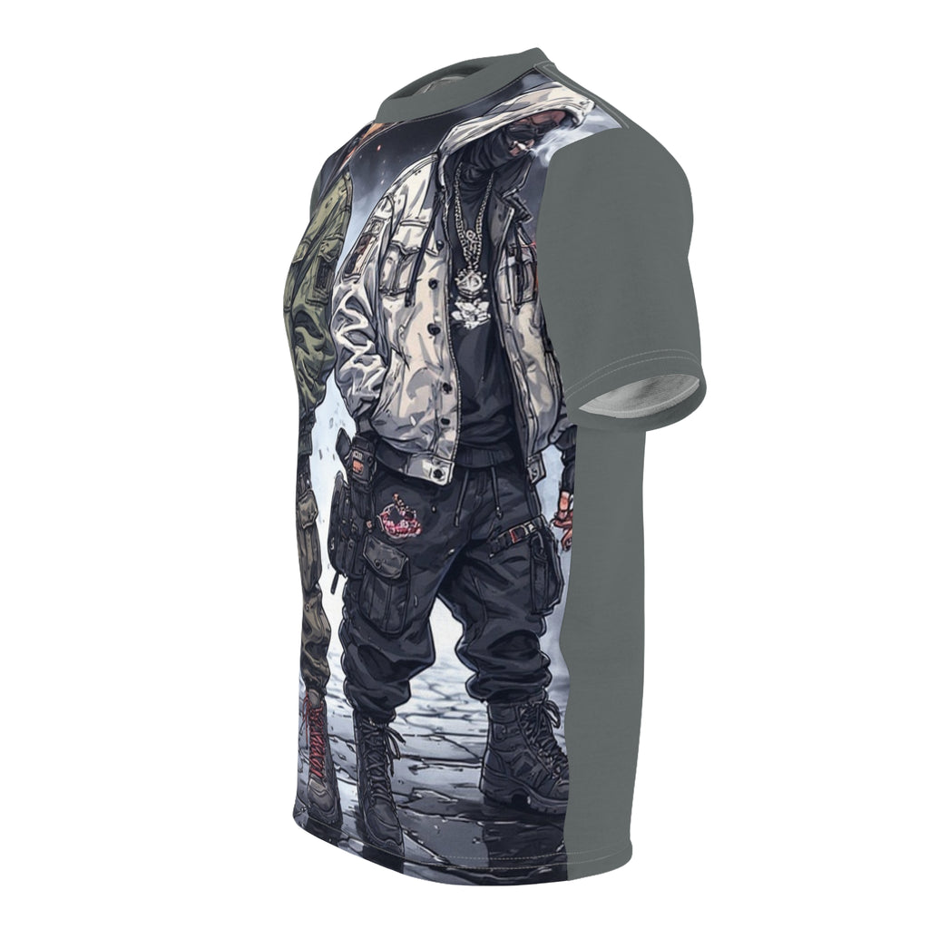 Mindset- Streetwear Graphic Tee — Dual Hooded Rebels Winter Scene