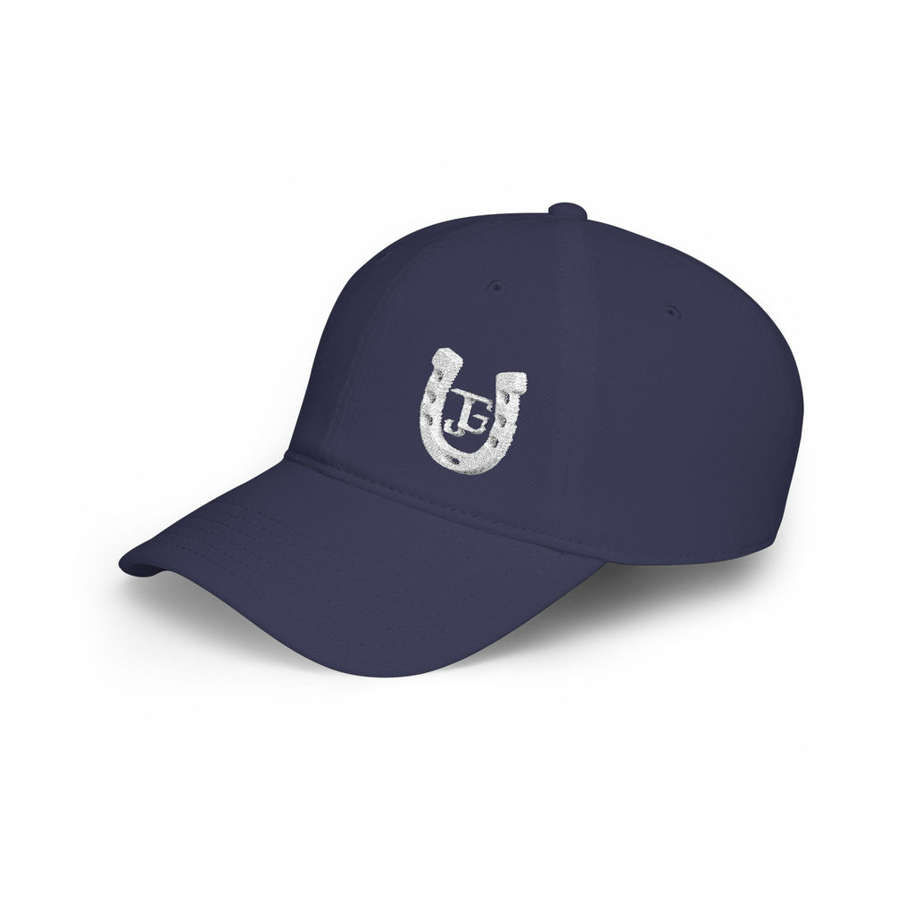 JG-Embroidered Horseshoe Logo Cap — Low Profile Baseball Hat