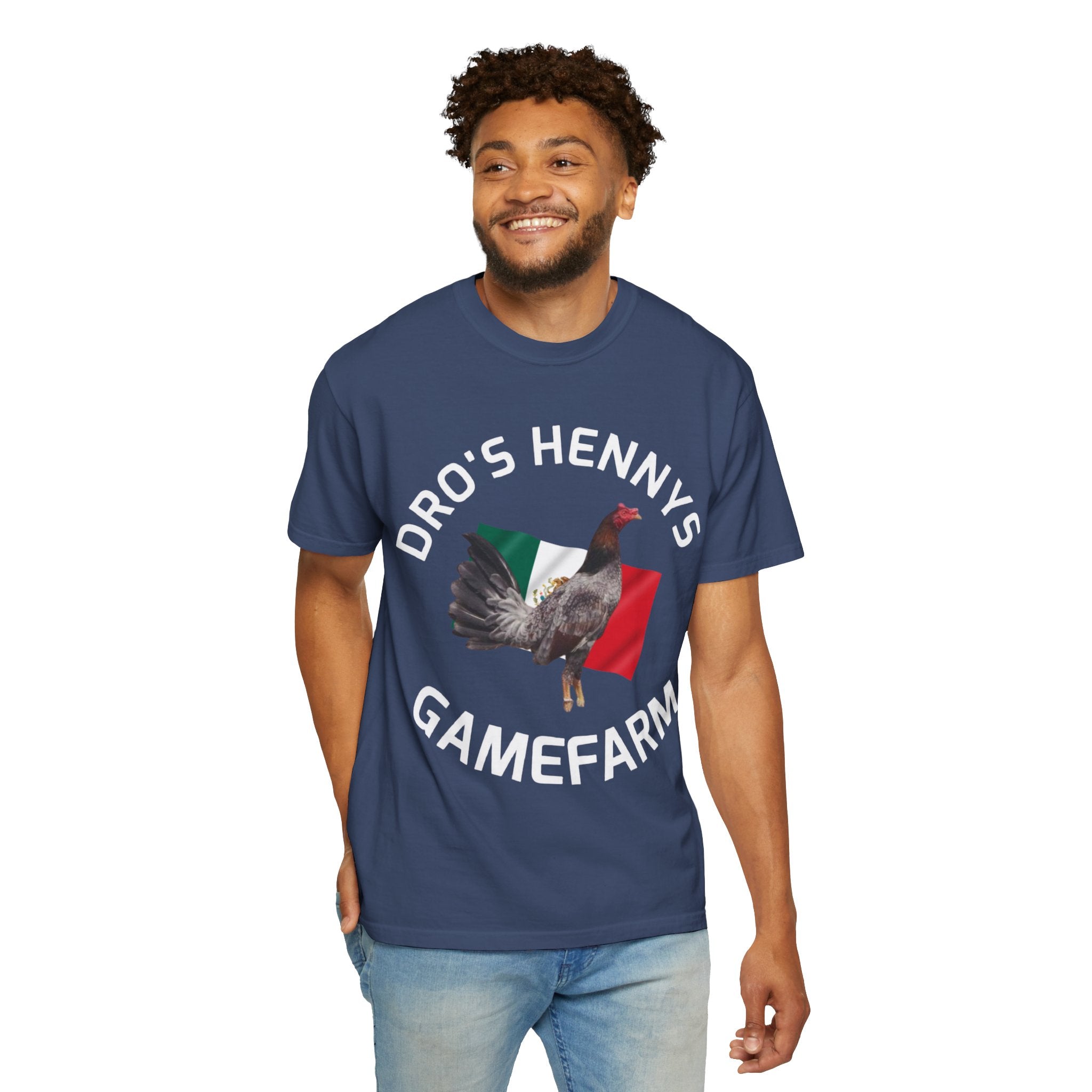 Henny- Gamefarm Rooster T-Shirt — "Dro's Henny's Gamefarm" Poultry Farm Tee