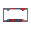 Patriotic Red & Blue Metal License Plate Frame – Checker FBA Design