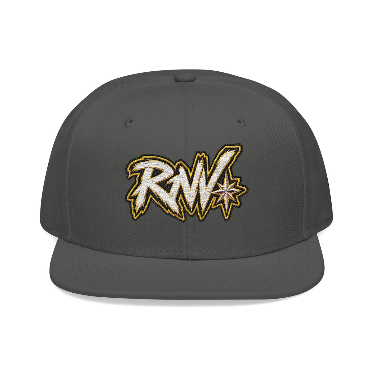 Hat-Embroidered Gold Graffiti Snapback Hat