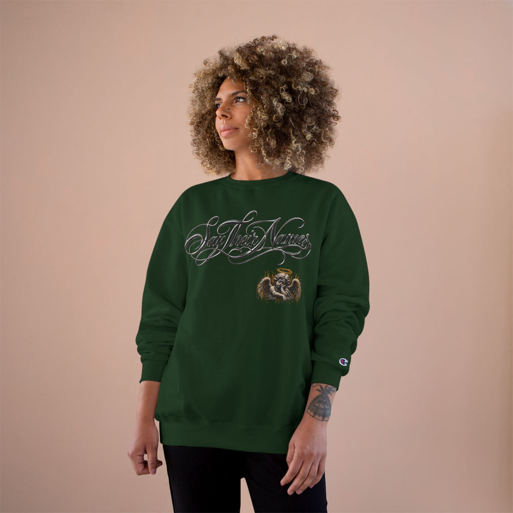 FBA-Say Their Names Sweatshirt — Memorial Angel Champion Sweatshirt