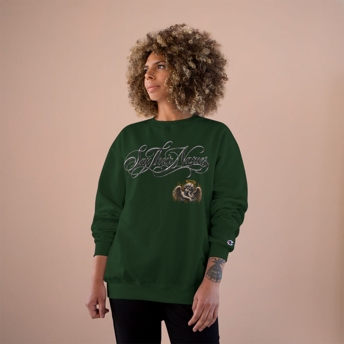 FBA-Say Their Names Sweatshirt — Memorial Angel Champion Sweatshirt