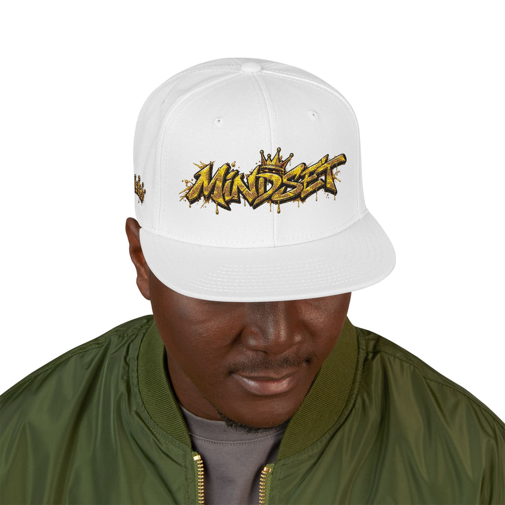 Hat-Embroidered Gold Graffiti Snapback Hat