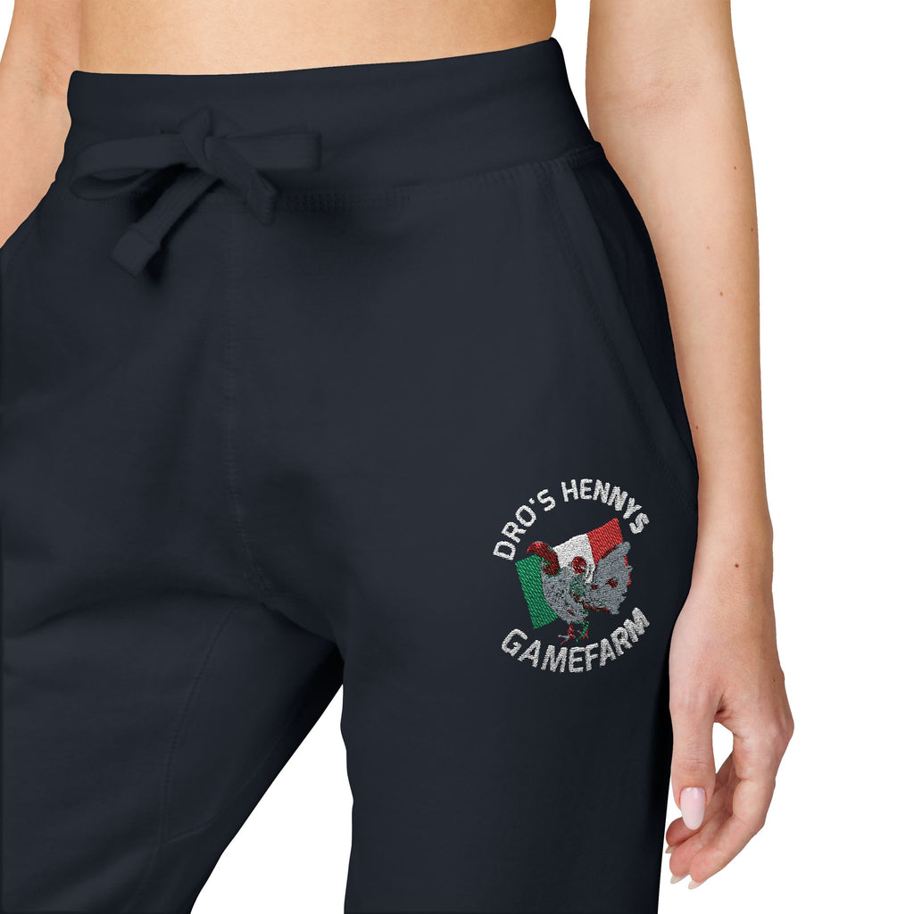 Henny- Embroidered Floral Heart Sweatpants — Cozy Fleece Joggers with 'Love' Detail