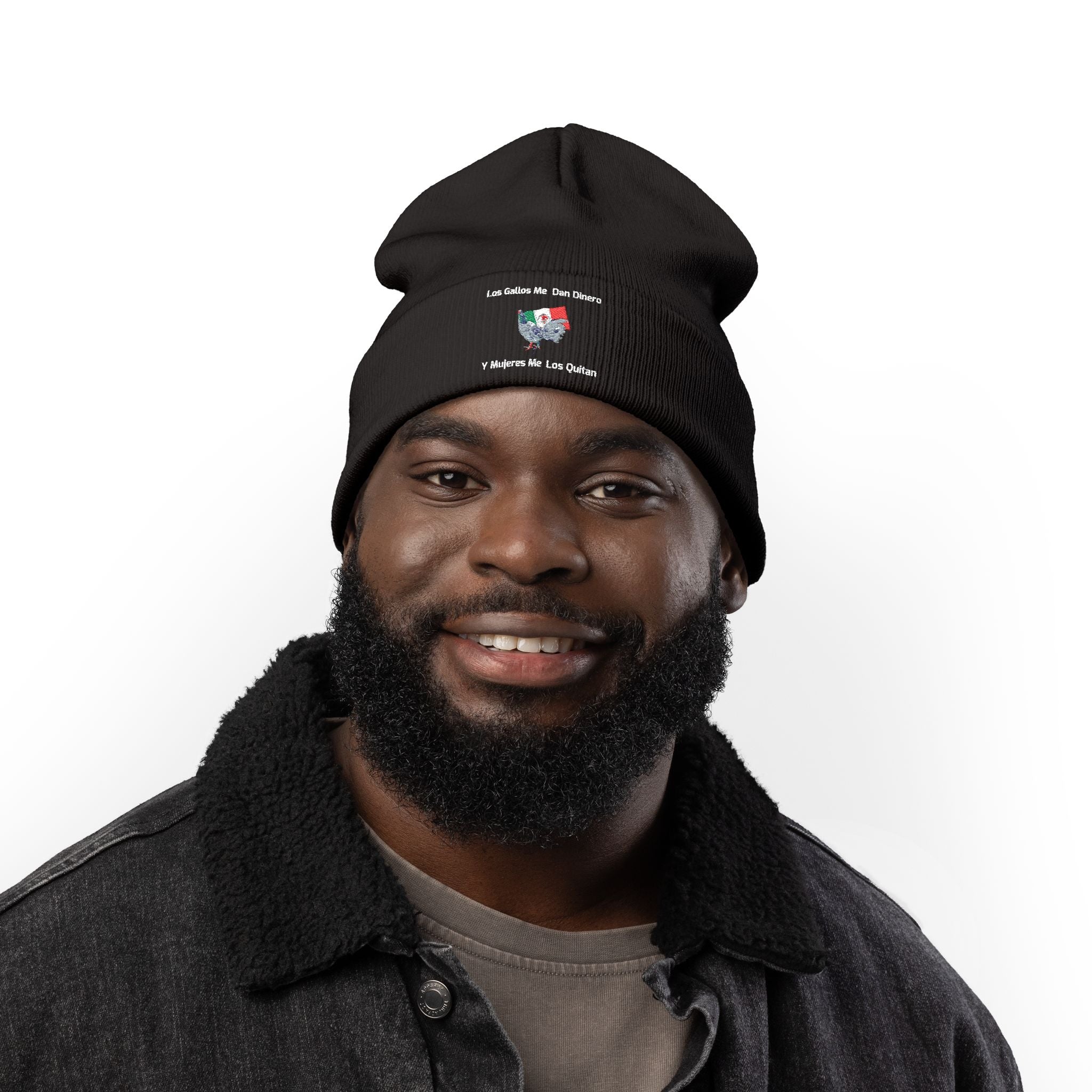 Henny- Embroidered Mexico Travel Patch Knit Beanie