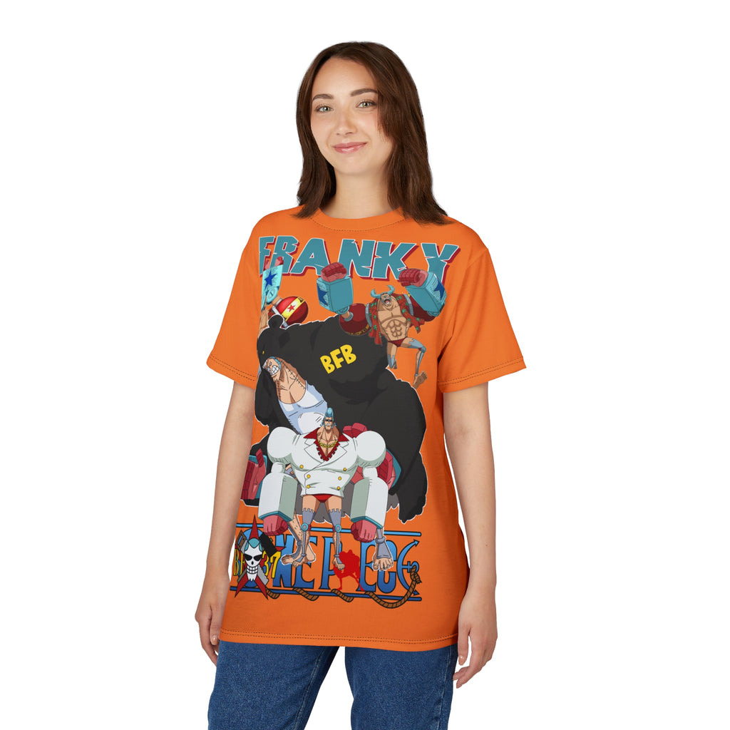 Anime- Crew Graphic Tee — Orange Anime Character T-Shirt