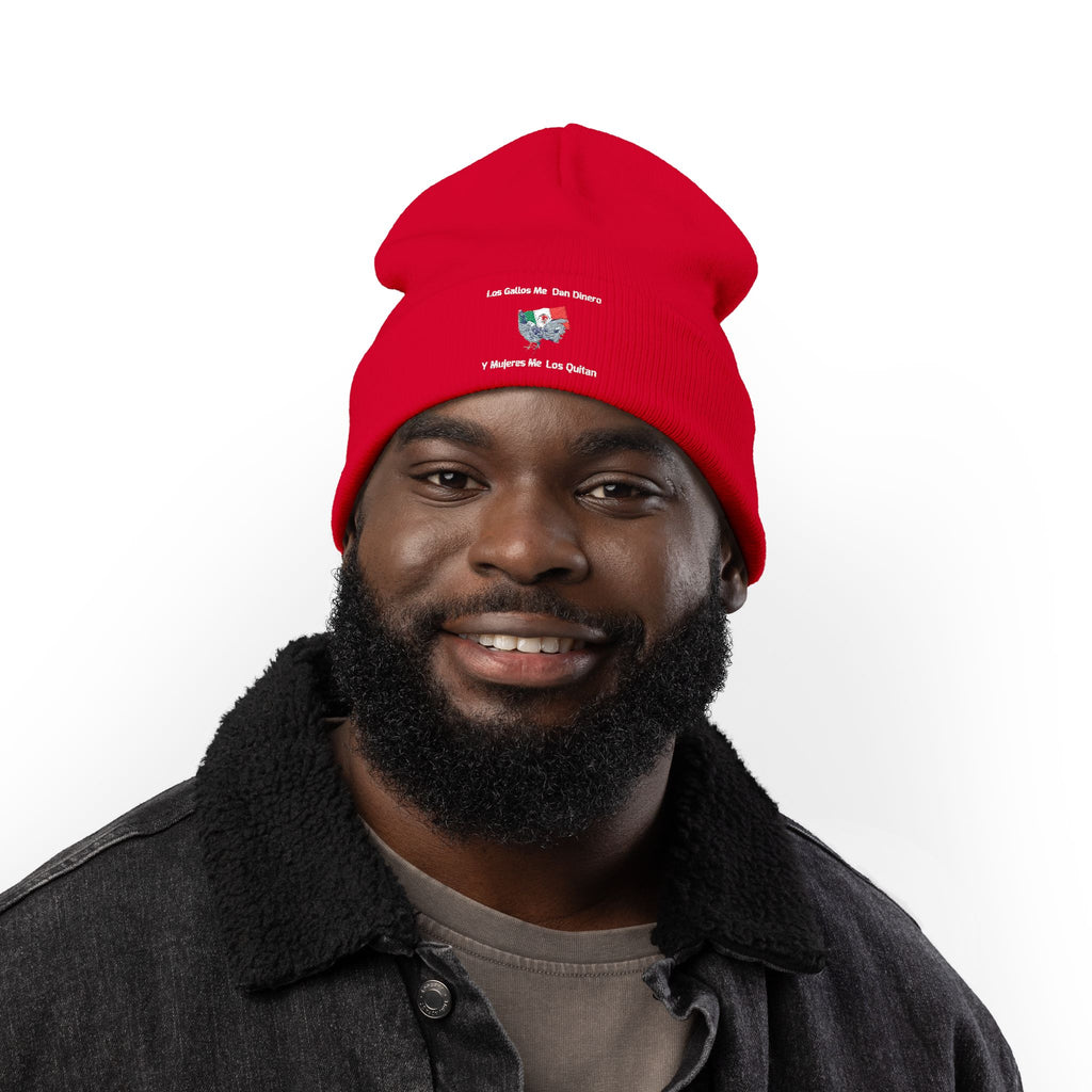 Henny- Embroidered Mexico Travel Patch Knit Beanie