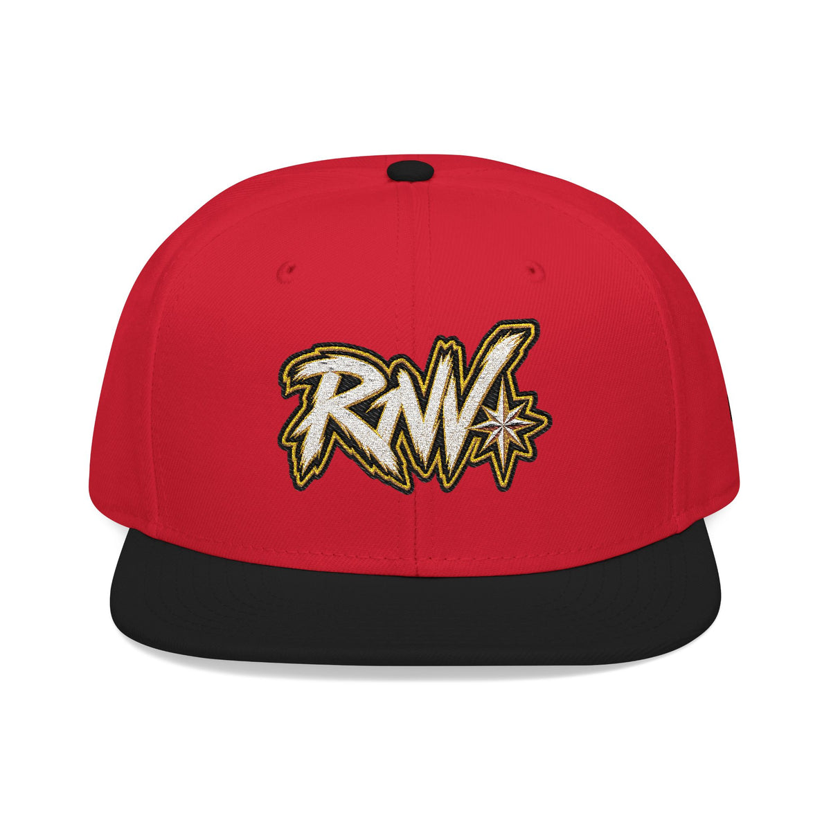 Hat-Embroidered Gold Graffiti Snapback Hat