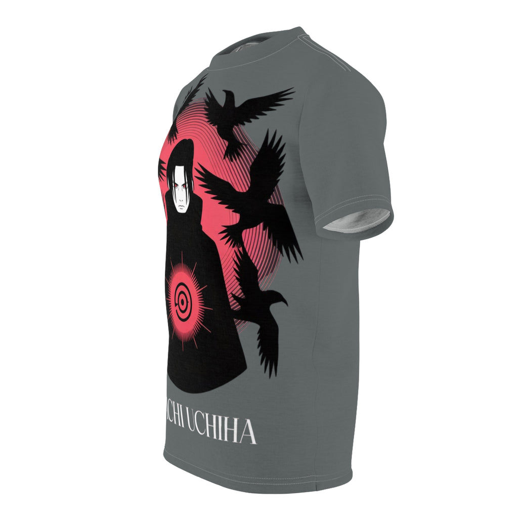 Anime- Itachi Uchiha Tee — Anime Itachi Shirt with Crow & Sharingan Design
